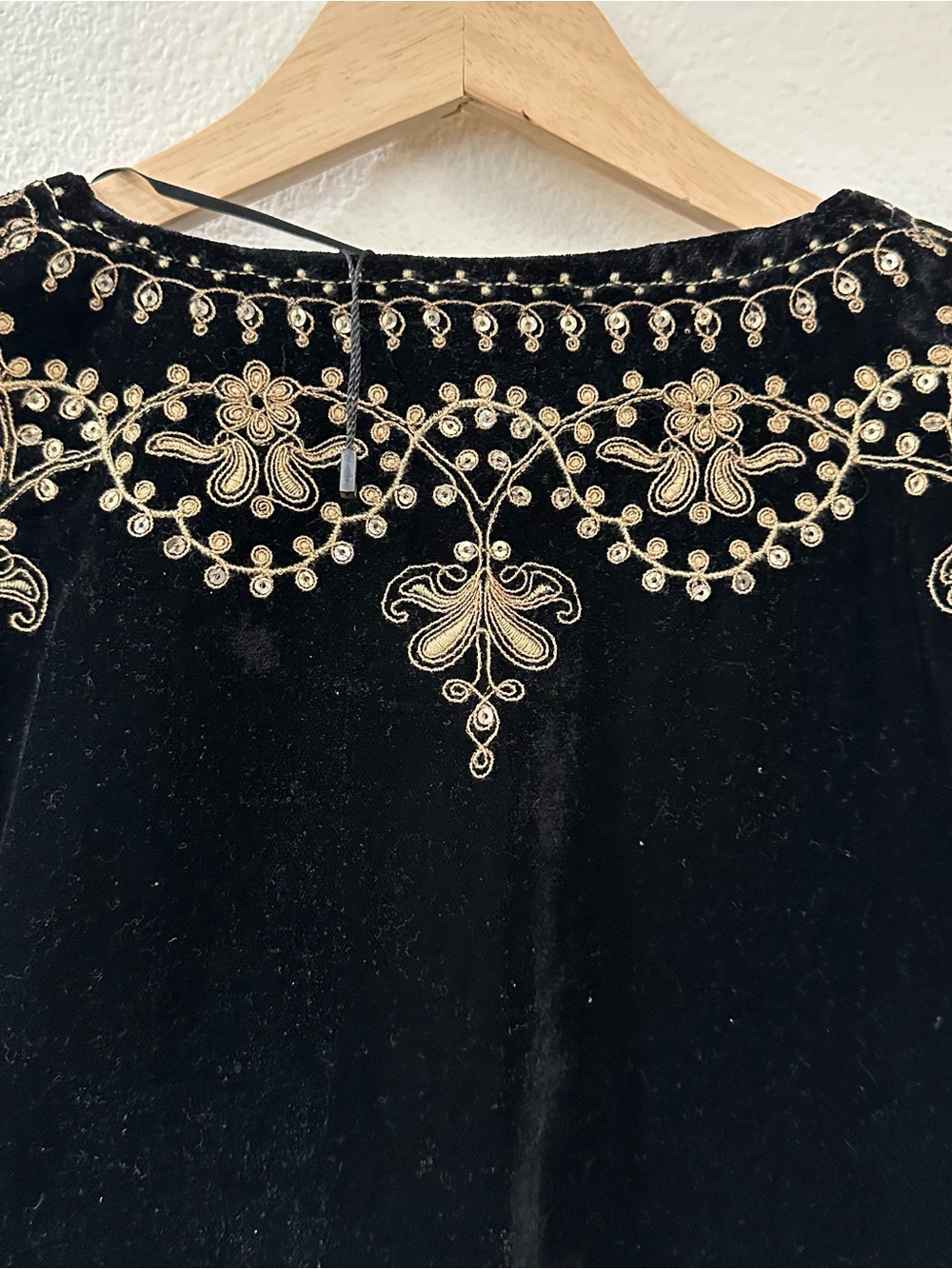 Zara The Daisy Velvet Embroidered Cropped Vest Open Front Boho Size Large - Picture 6 of 10